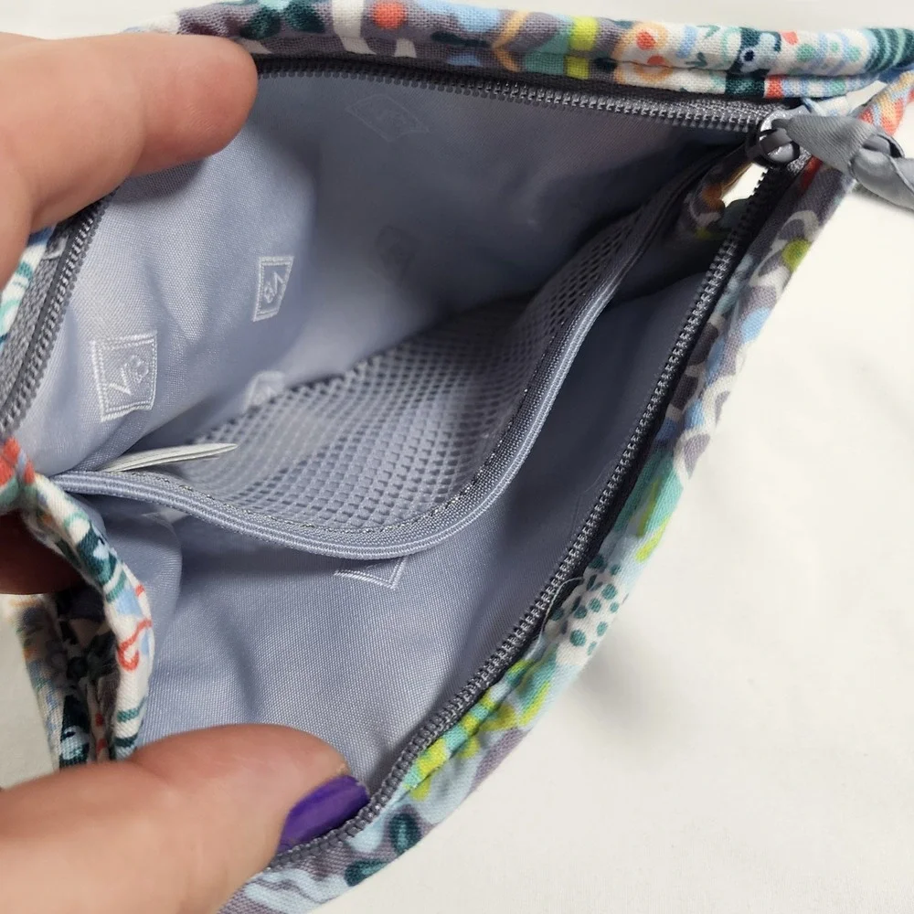 Vera Bradley Citrus Paisley Quilted Zip Case Floral Cotton Makeup Travel Wallet